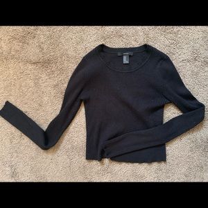 Black knitted/ ribbed Crop Sweater | Forever 21